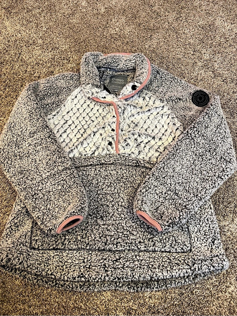 Simply Southern Women’s Large Sherpa Fleece Pullover – Cozy Soft
